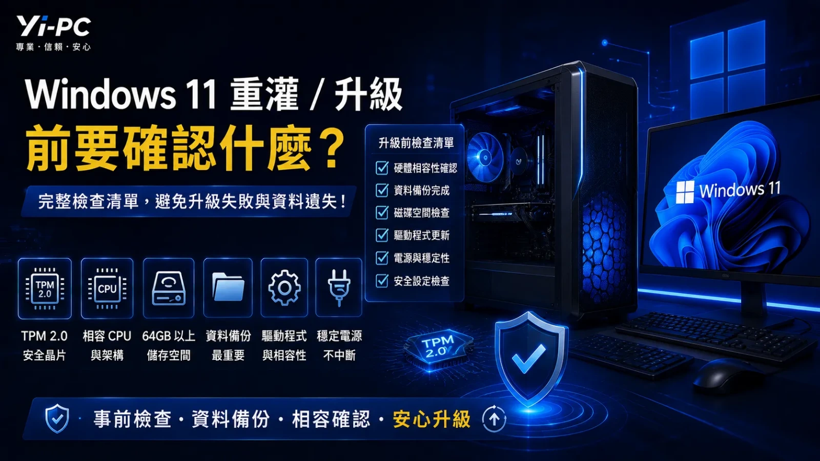 Windows 11 重灌與升級前硬體相容性、資料備份及驅動檢查清單
